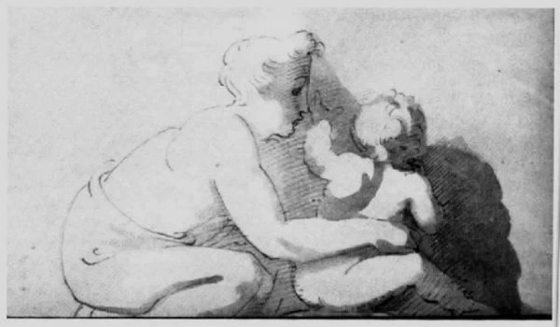 Giovane inginocchiato con bambino - Civiche Raccolte d'Arte di Palazzo Marliani Cicogna